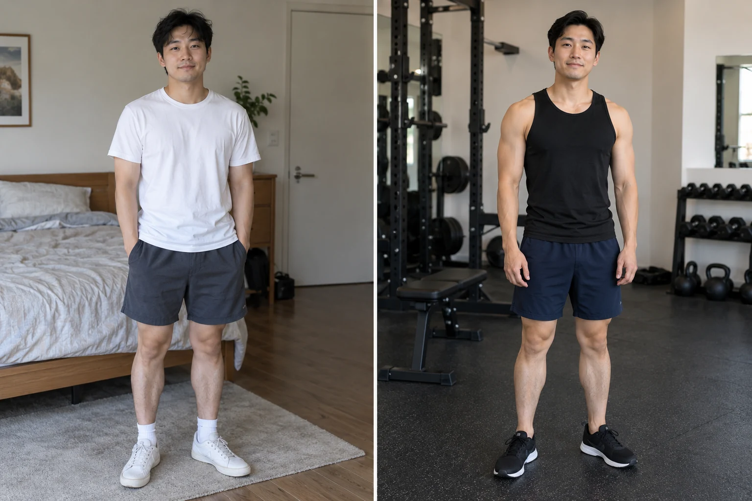 Generated example before-and-after comparison for men