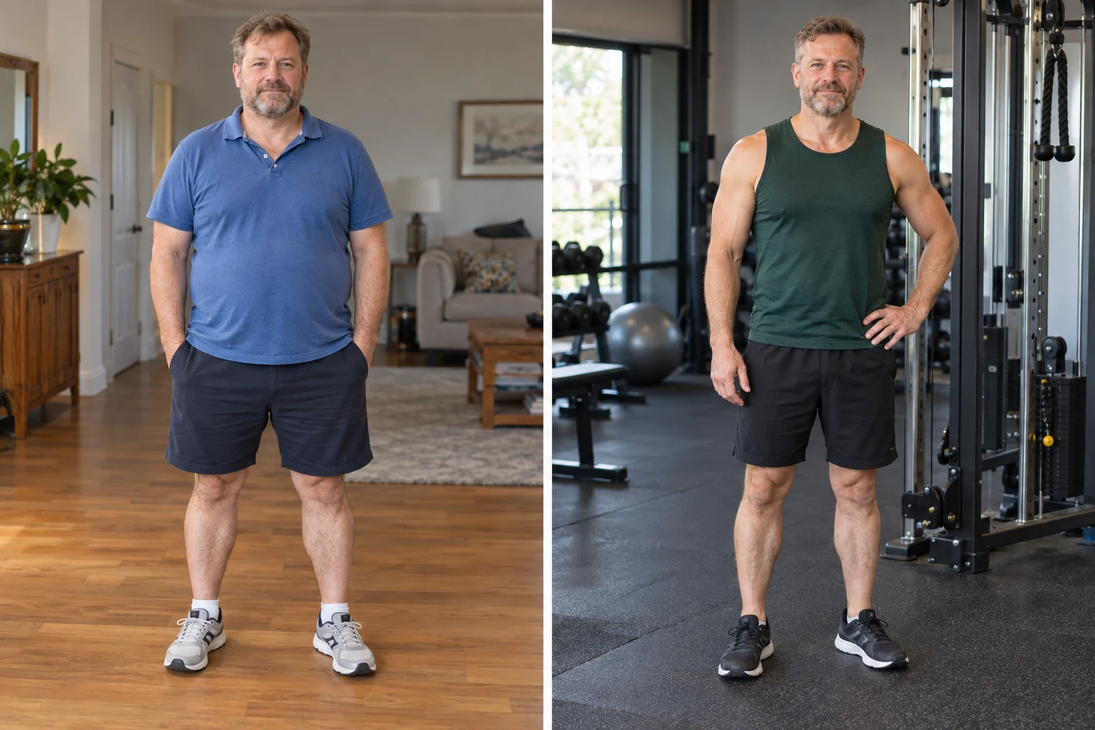 Generated example before-and-after comparison for men