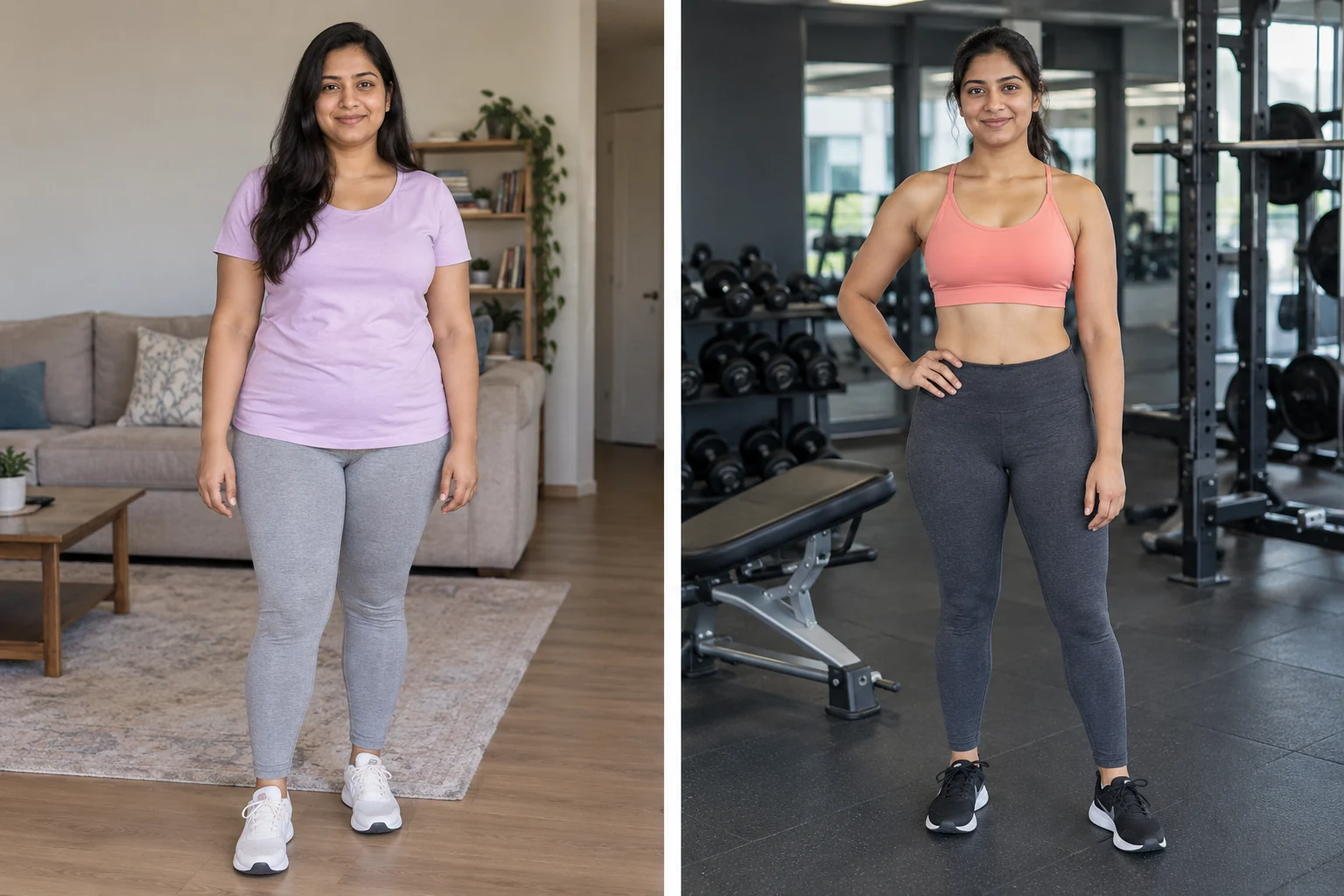 Generated example before-and-after comparison for women